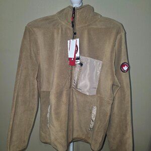Canada Weather Gear Fleece Pullover L NWT Quarter Zip Beige Heritage Jacket